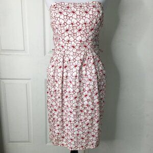 Jean Paul Gaultier for Target Juniors Floral Strapless Mini Dress Size 9 Red